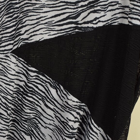 Chico's Animal Print Asymmetrical Tunic Sheer Top Zebra Pool Cover Up Classic 12 - Picture 5 of 10